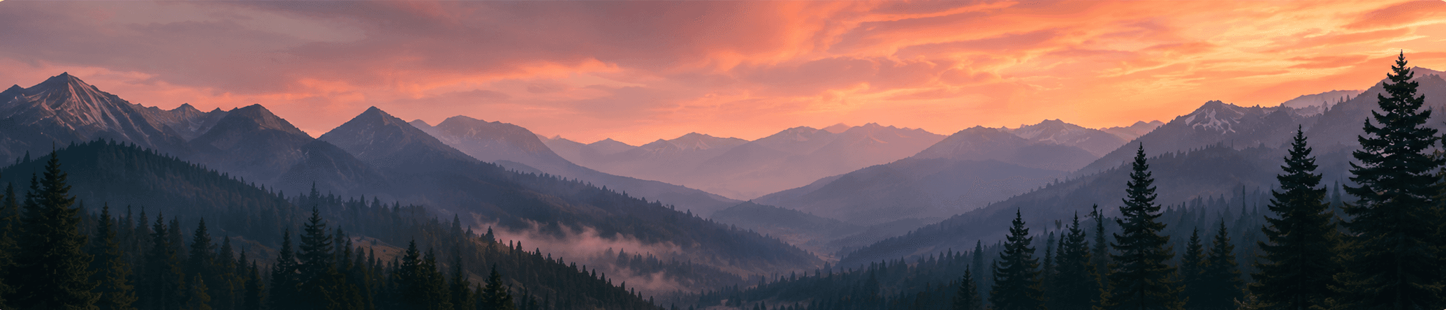 Mountain landscape at dusk